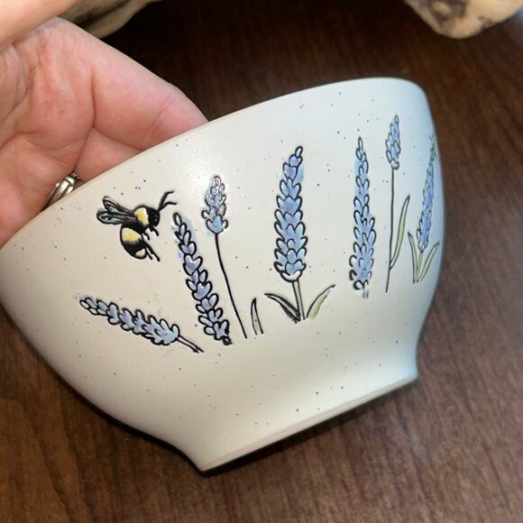 Spectrum Designz Bee Floral Lavender Garden Bowl Set for Cereal Salad - Picture 4 of 14